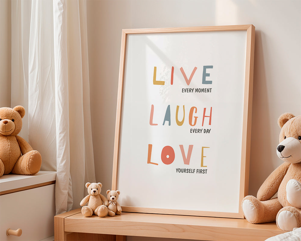 Live Laugh Love Quote colores pastel