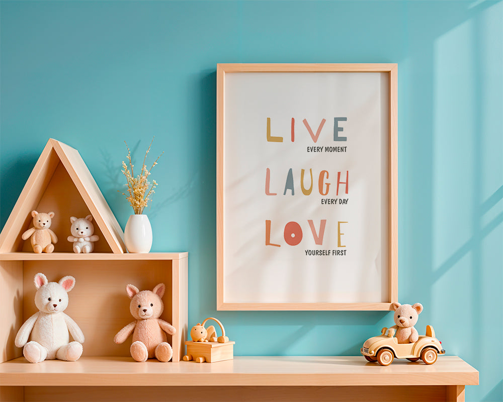 Live Laugh Love Quote colores pastel