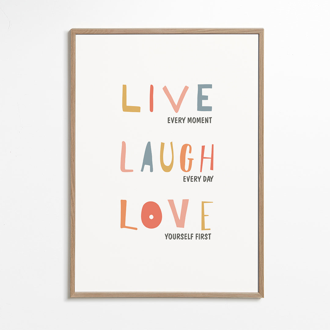 Live Laugh Love Quote colores pastel