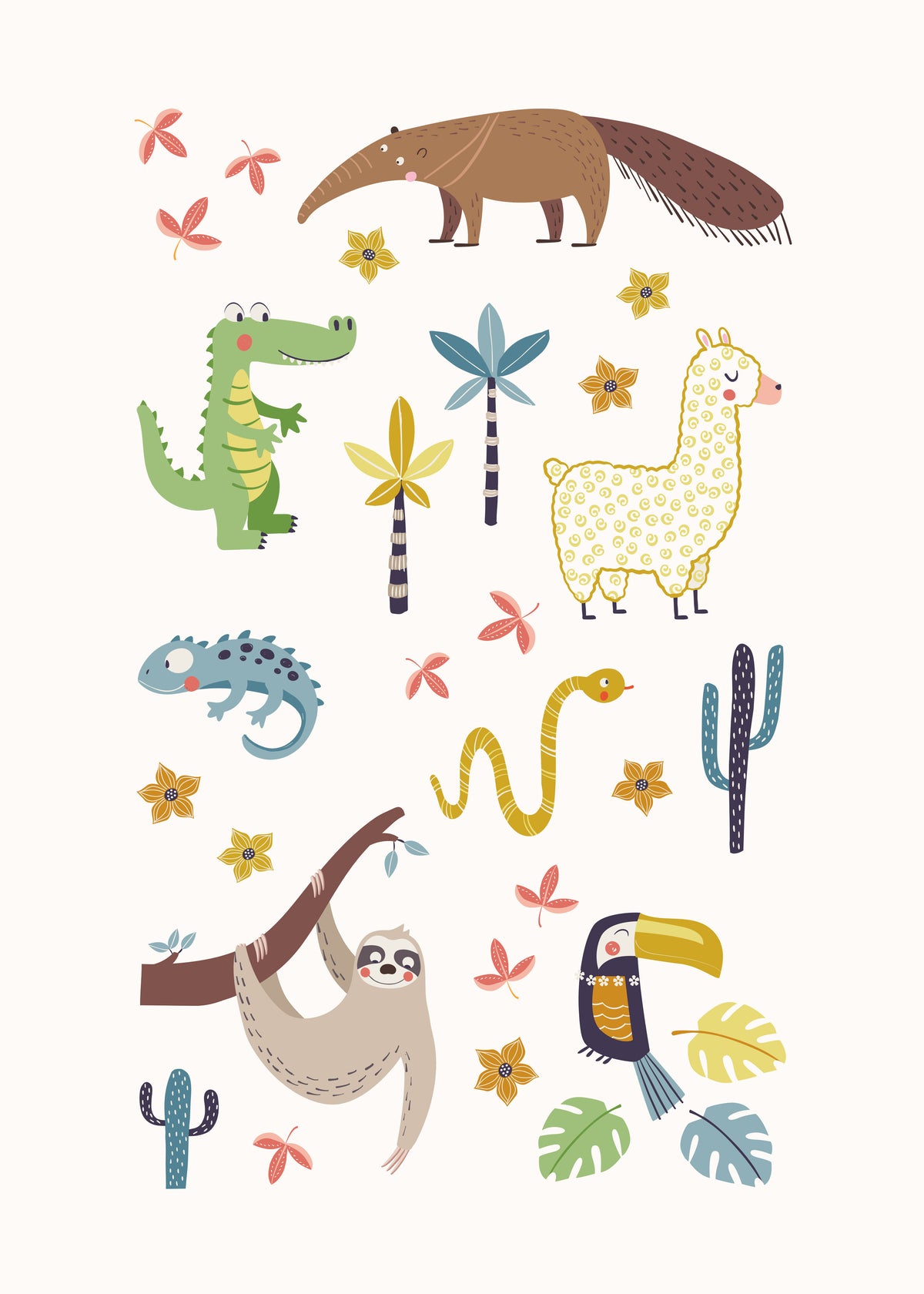 Southamerican animals - Unframed art print