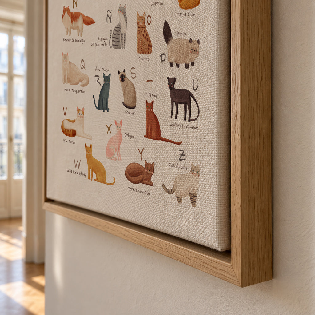 Abecedario gatos (español) - Framed canvas detail