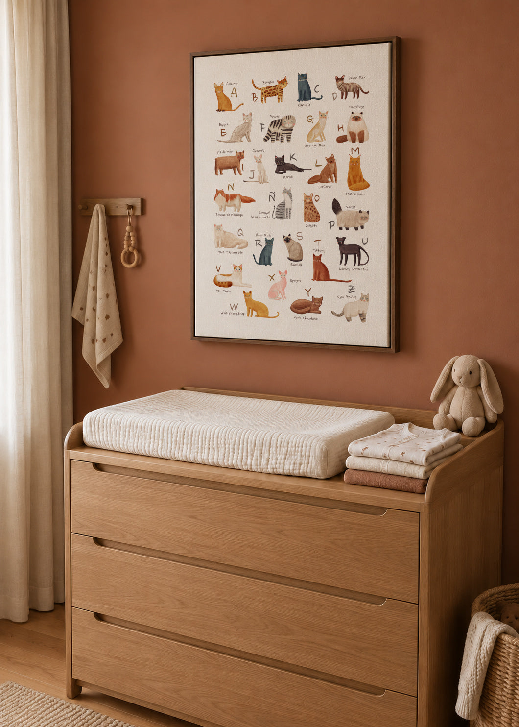 Abecedario gatos (español) - Framed canvas in an interior