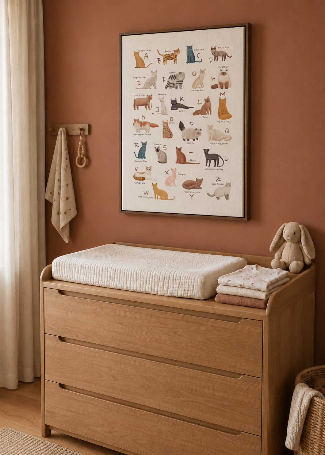 Abecedario gatos (ingles) - Framed canvas in an interior