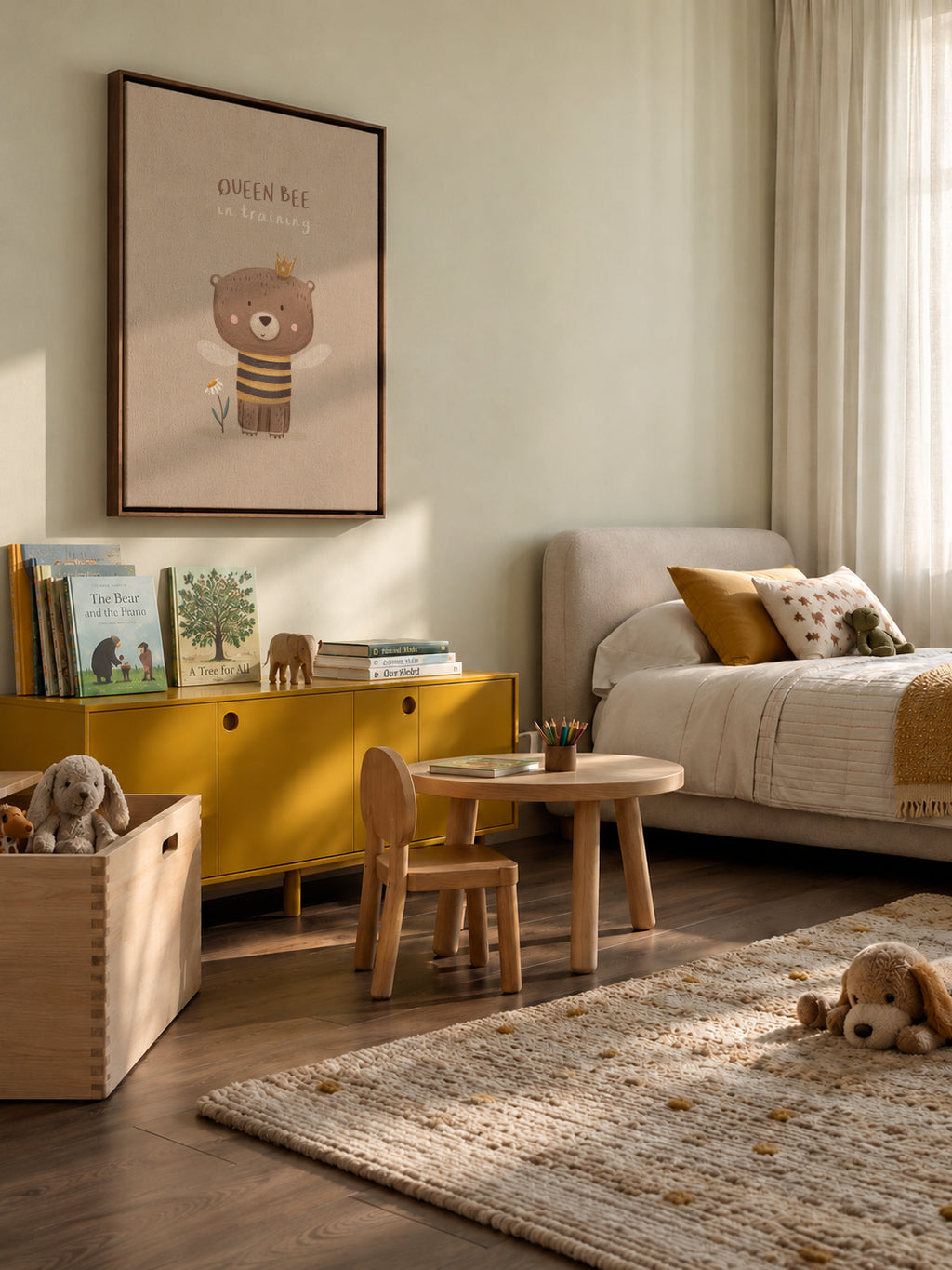 Queen bee beige - Framed canvas in an interior