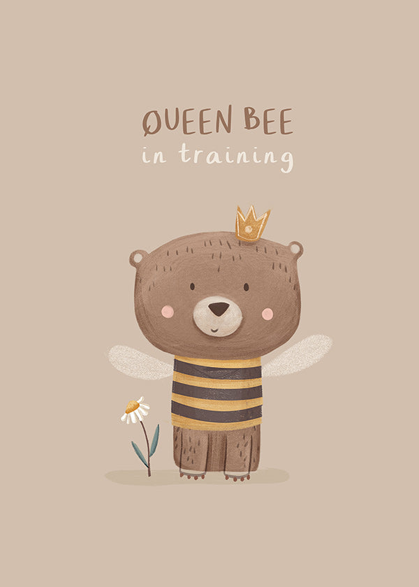 Kinderposter Bär als Bienenkönigin