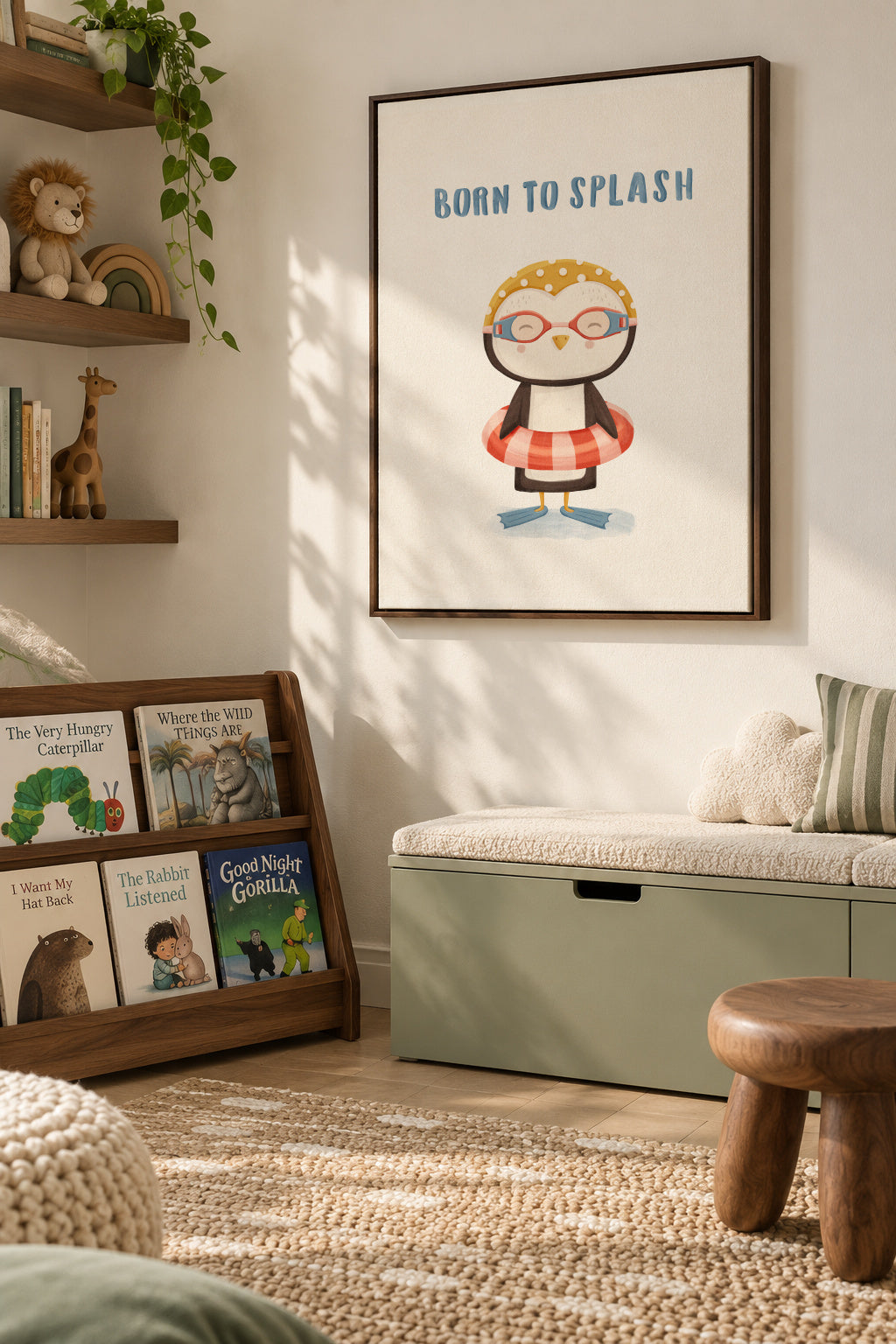 born to splash - Framed canvas in an interior