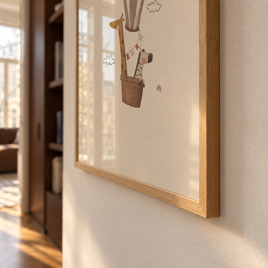 Balloon giraffe and elephant - Framed poster detail