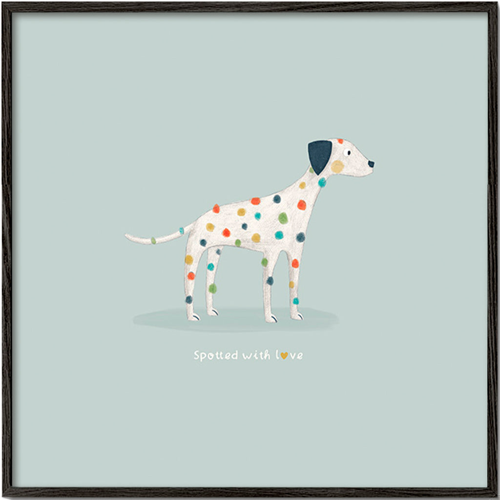 Dalmatiner-Illustration mit bunten Punkten