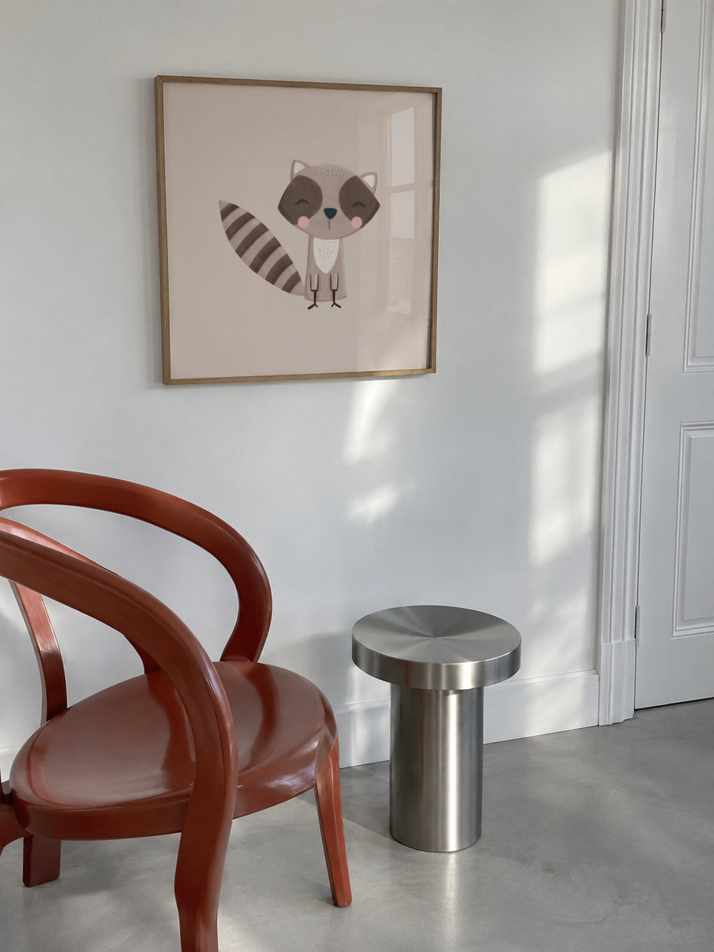 Mapache - Framed poster in an interior