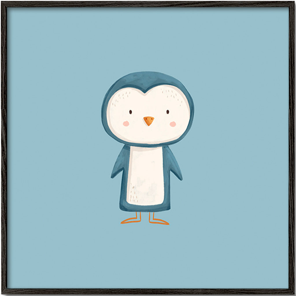 Kunstwerk Pinguin-Illustration auf blauem Hintergrund