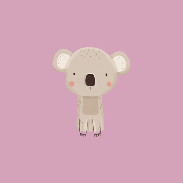 Kinderbild: minimaler rosa Koala