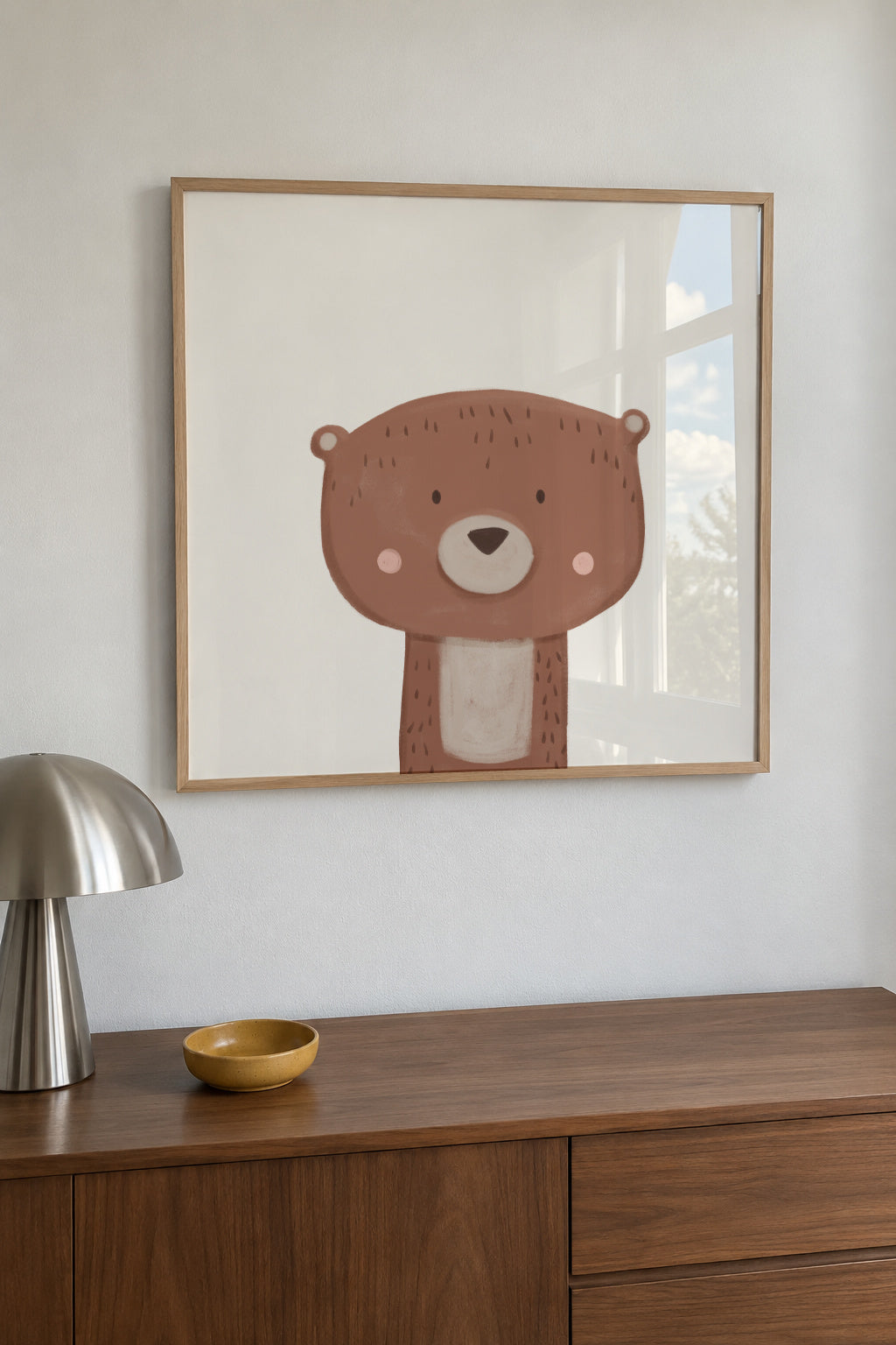 Sweet bear - Framed poster in an interior