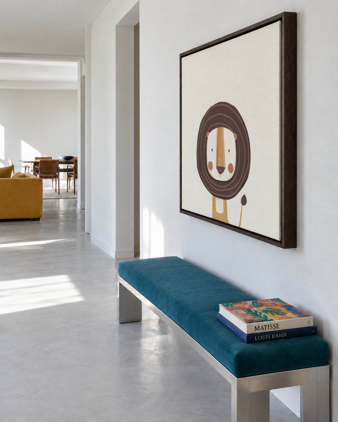 Sweet lion - Framed canvas in an interior