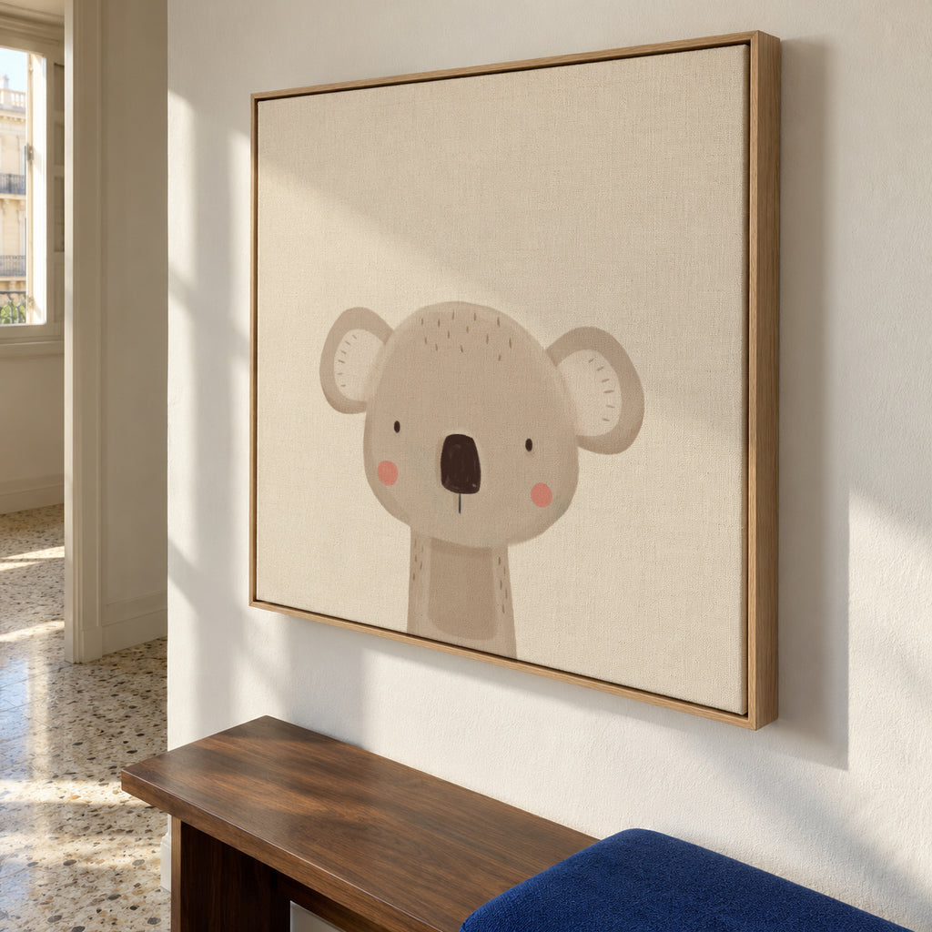 Sweet koala - Framed canvas in an interior