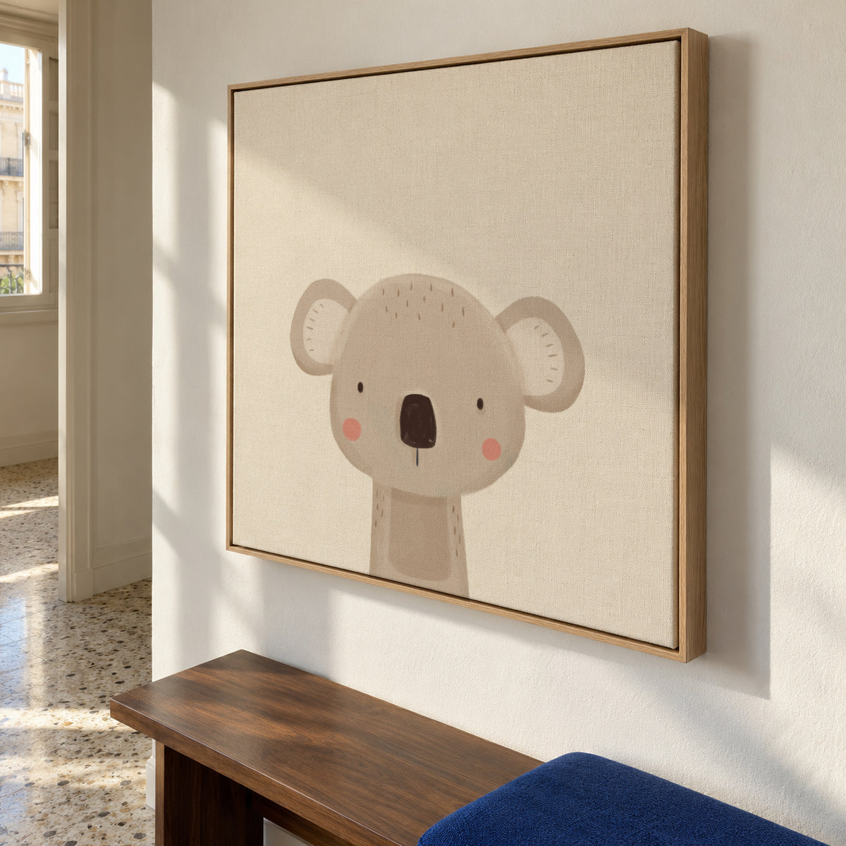 Sweet koala - Framed canvas in an interior