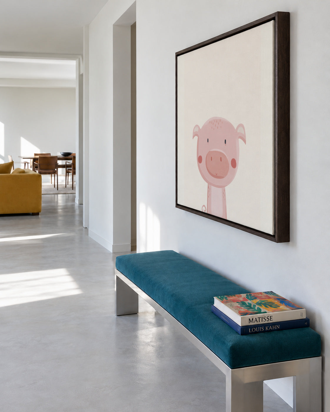 Sweet pig - Framed canvas in an interior