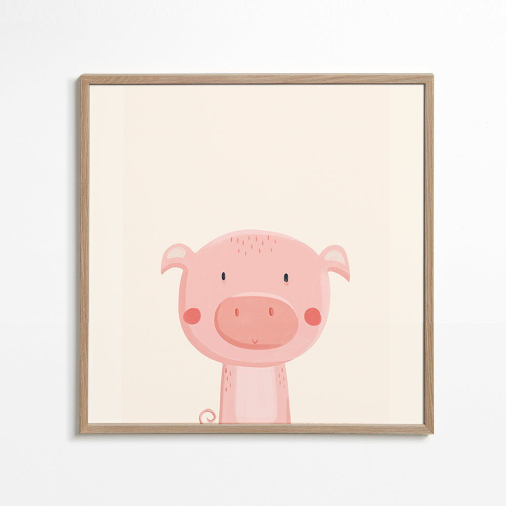 Kinderbild mit niedlichem rosa Schwein