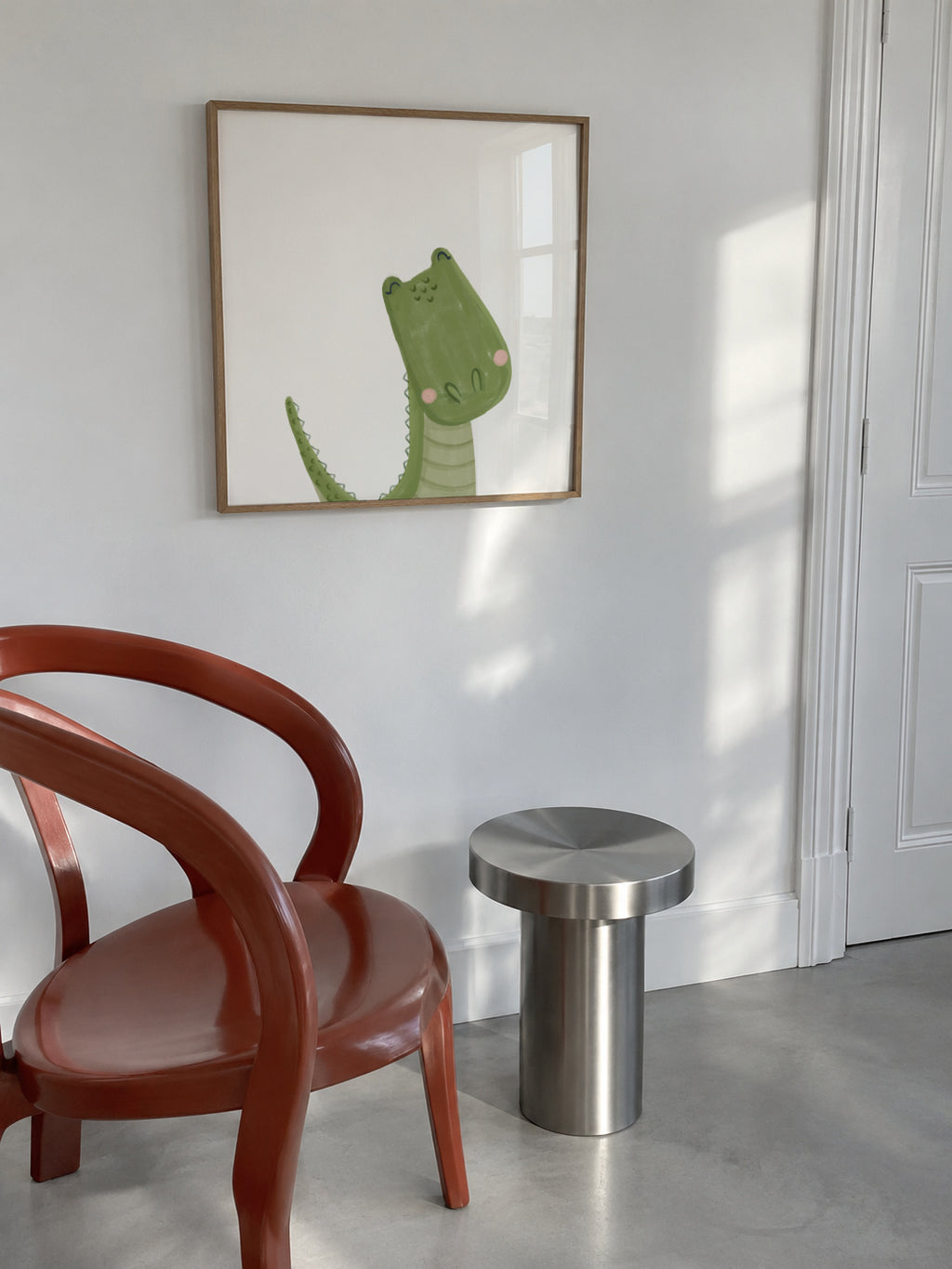 Sweet crocodile - Framed poster in an interior