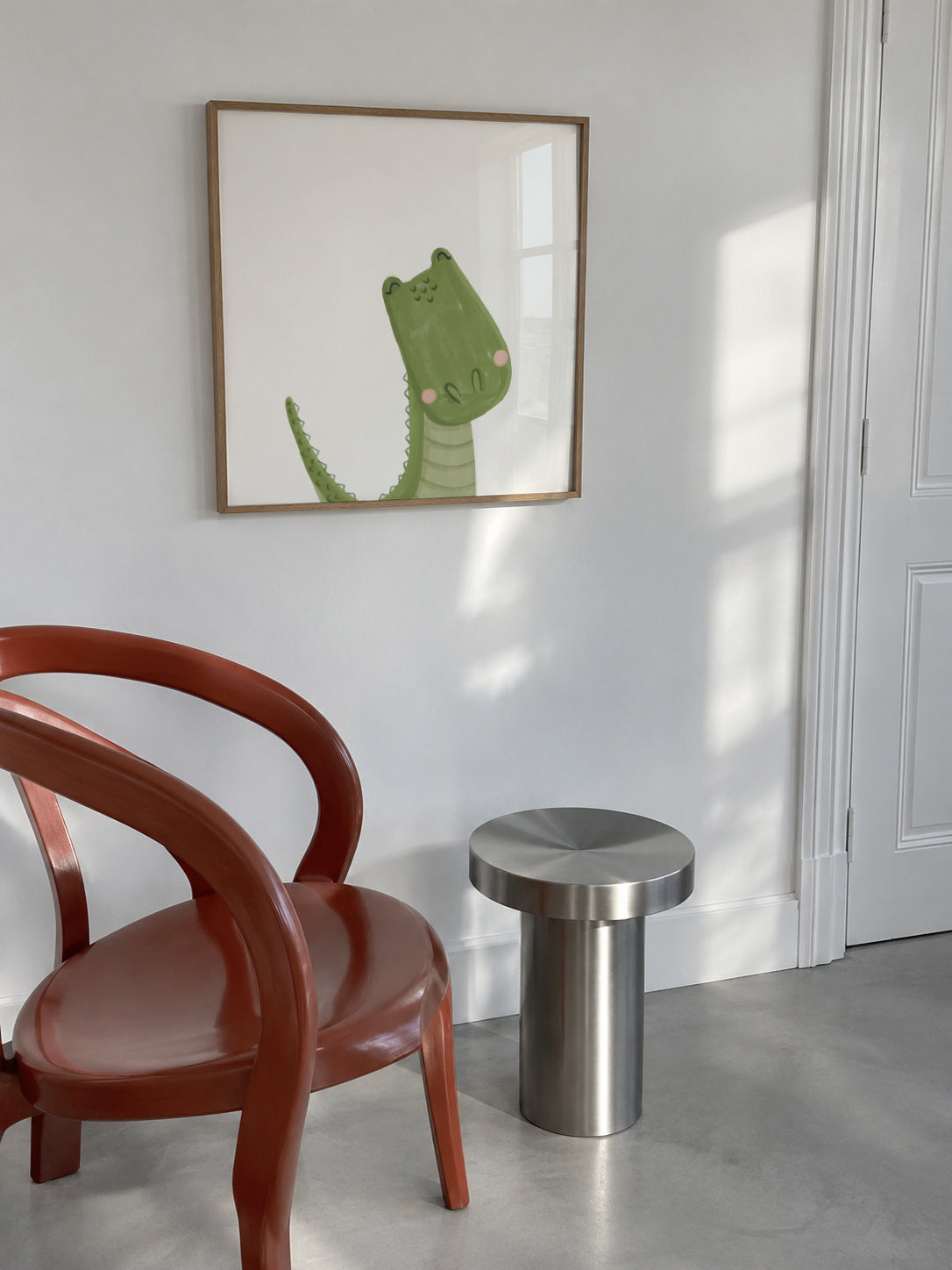 Sweet crocodile - Framed poster in an interior