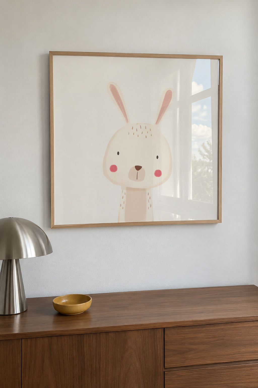 Sweet rabbit - Framed poster in an interior