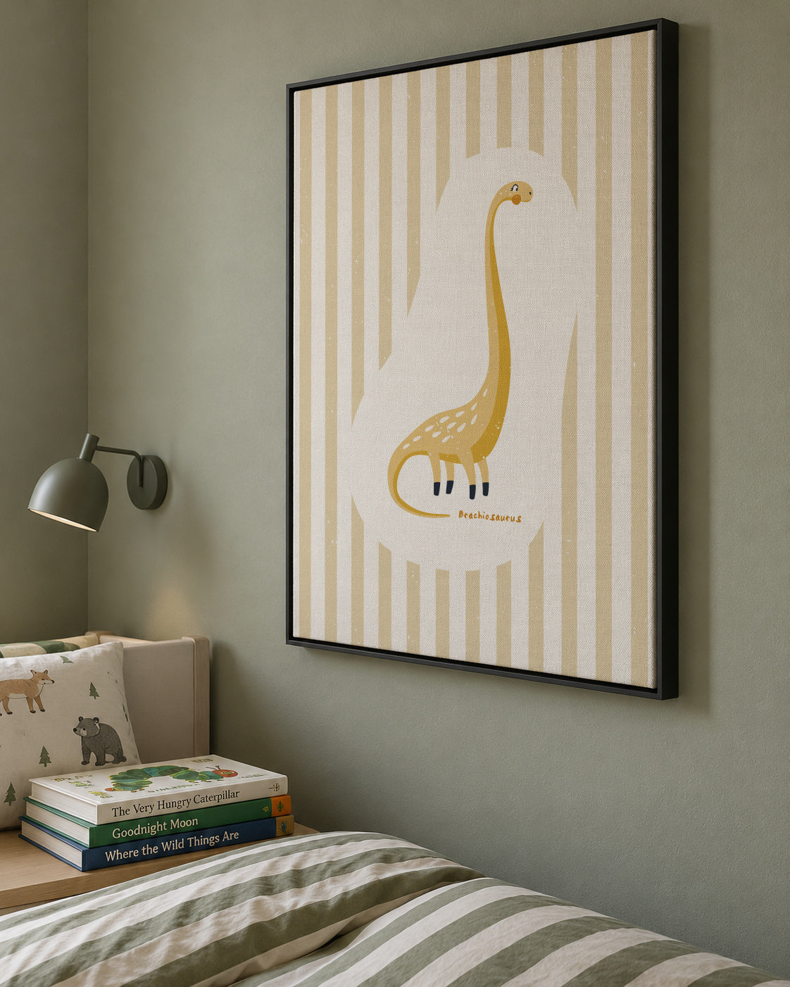 Dino Brachiosaurus - Framed canvas in an interior