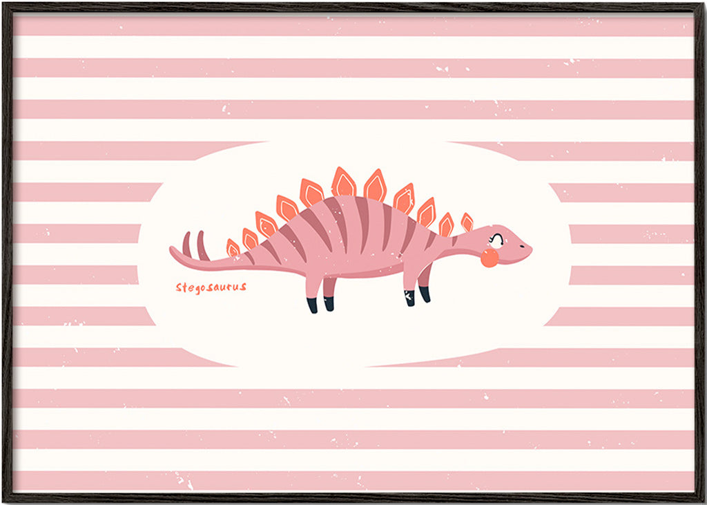 Kinderbild Stegosaurus auf pastellstreifen