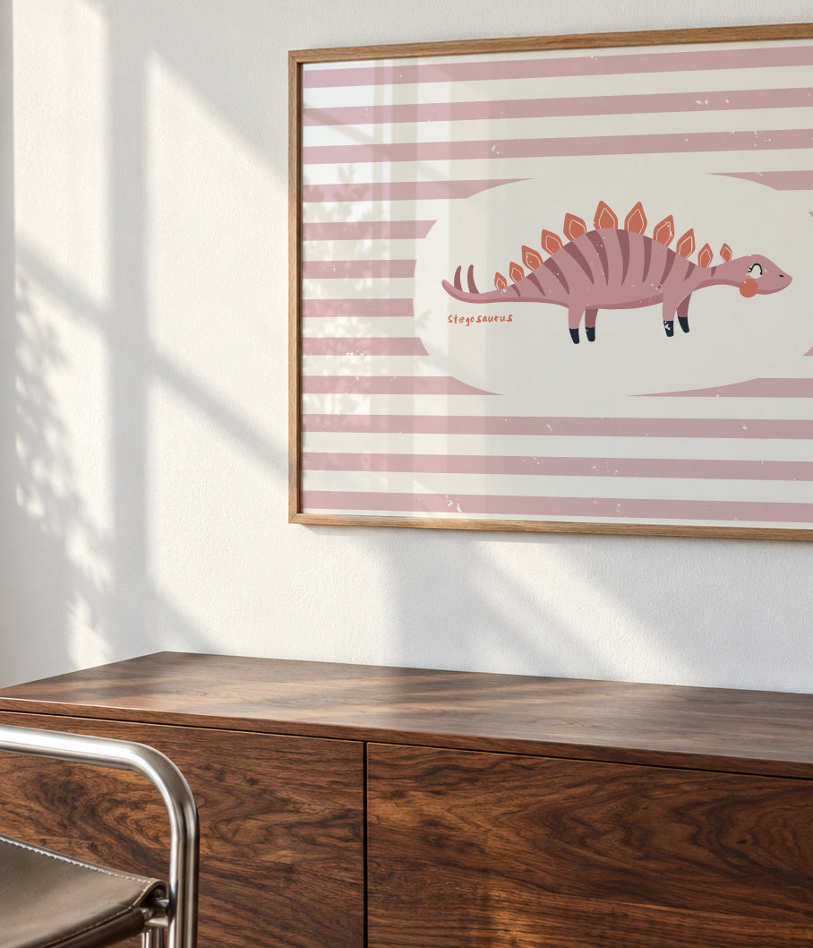Dino Stegosaurus - Framed poster detail