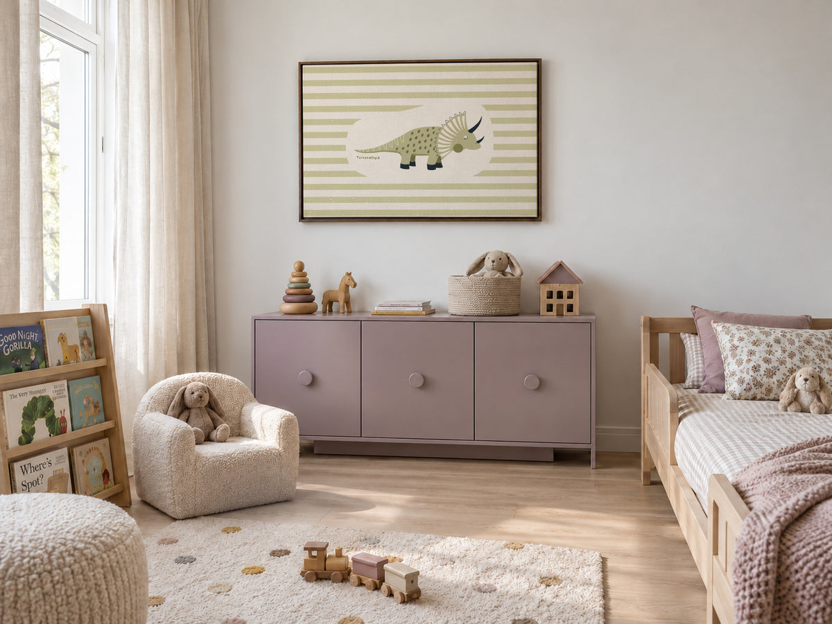 Dino Triceratops - Framed canvas in an interior