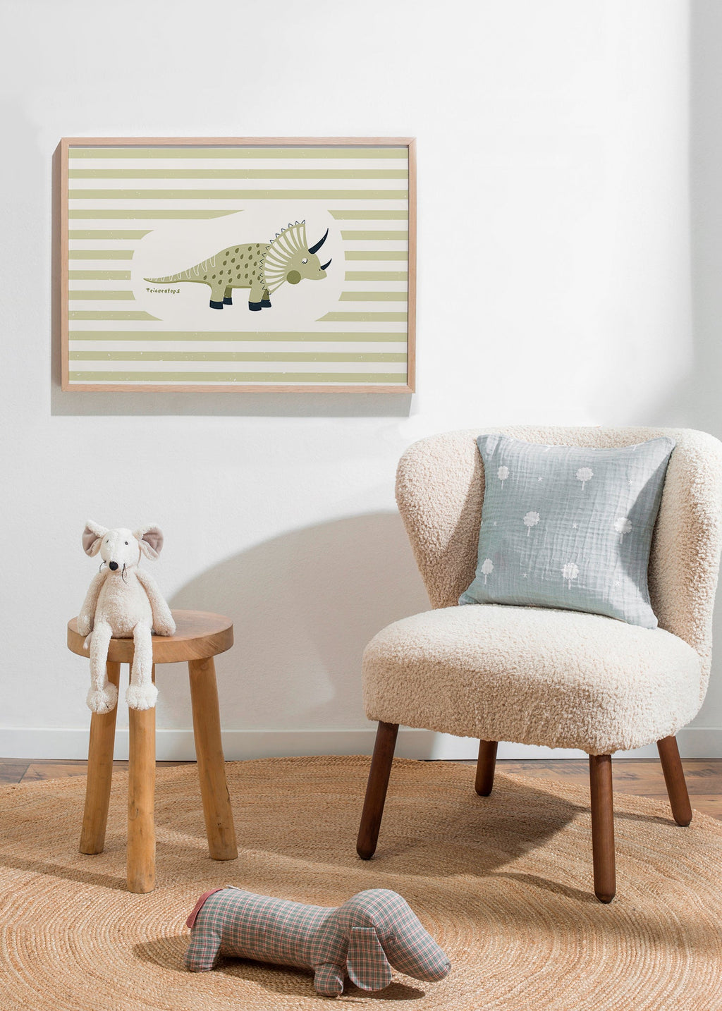 Kinderbild Triceratops grün