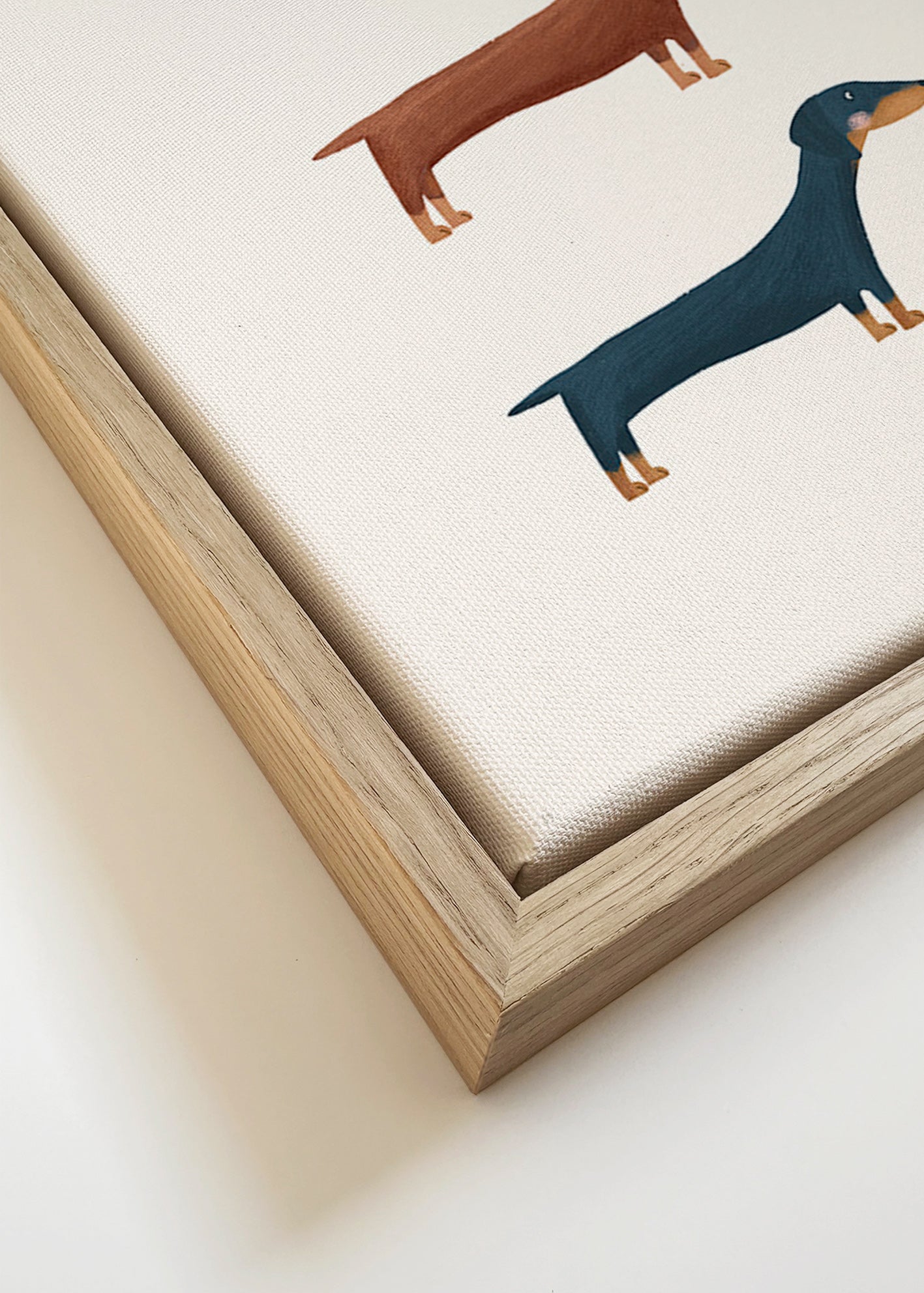 Kunstwerk mit Dackeln im Minimalstil