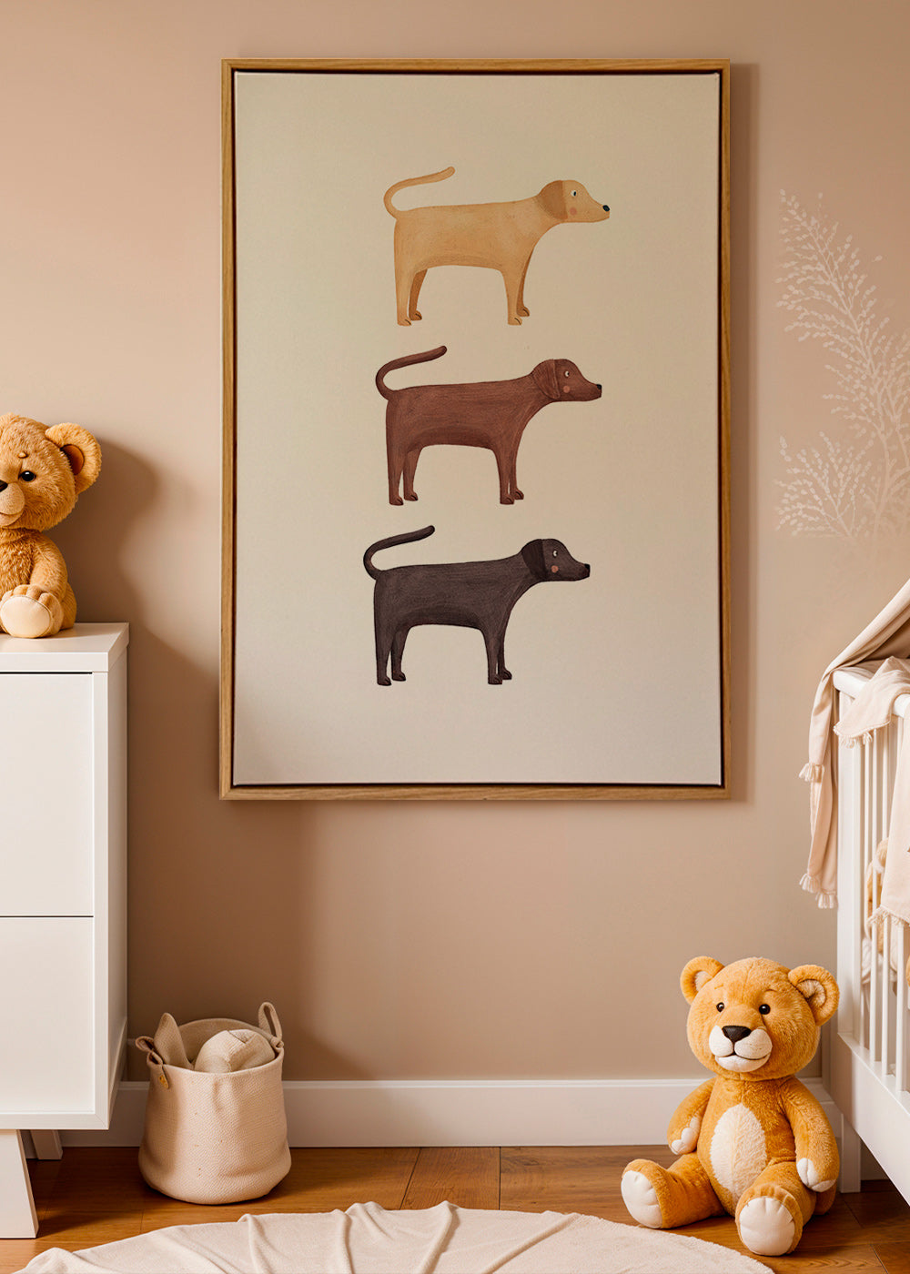 Kunstwerk drei Labradoren minimal