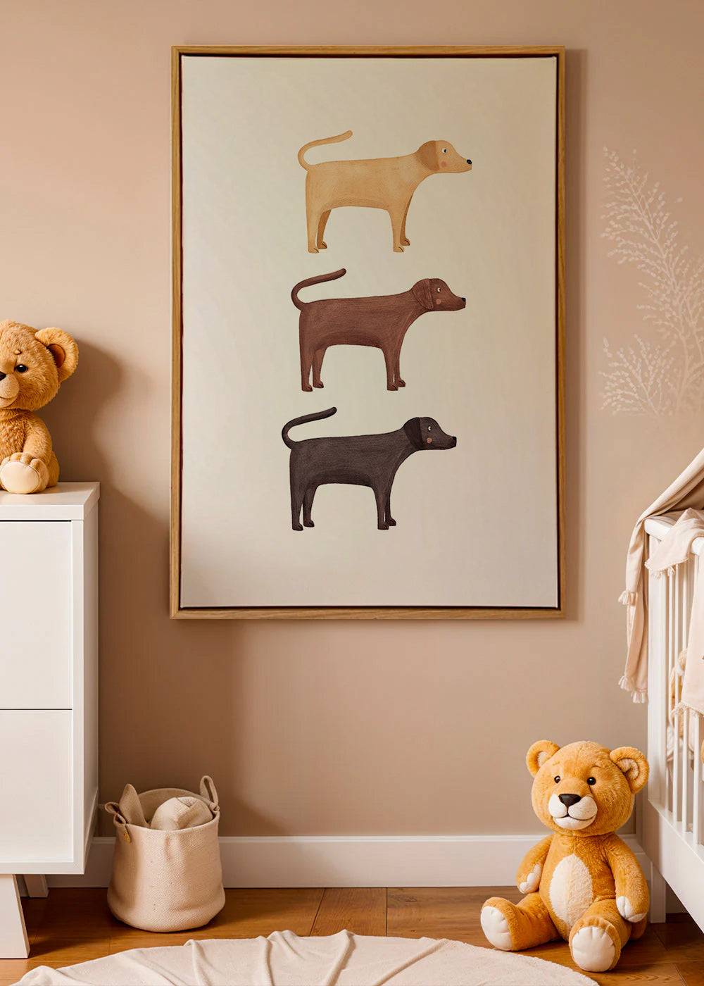 Kunstwerk drei Labradoren minimal