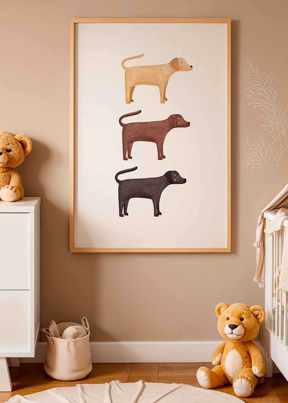 Kunstwerk drei Labradoren minimal