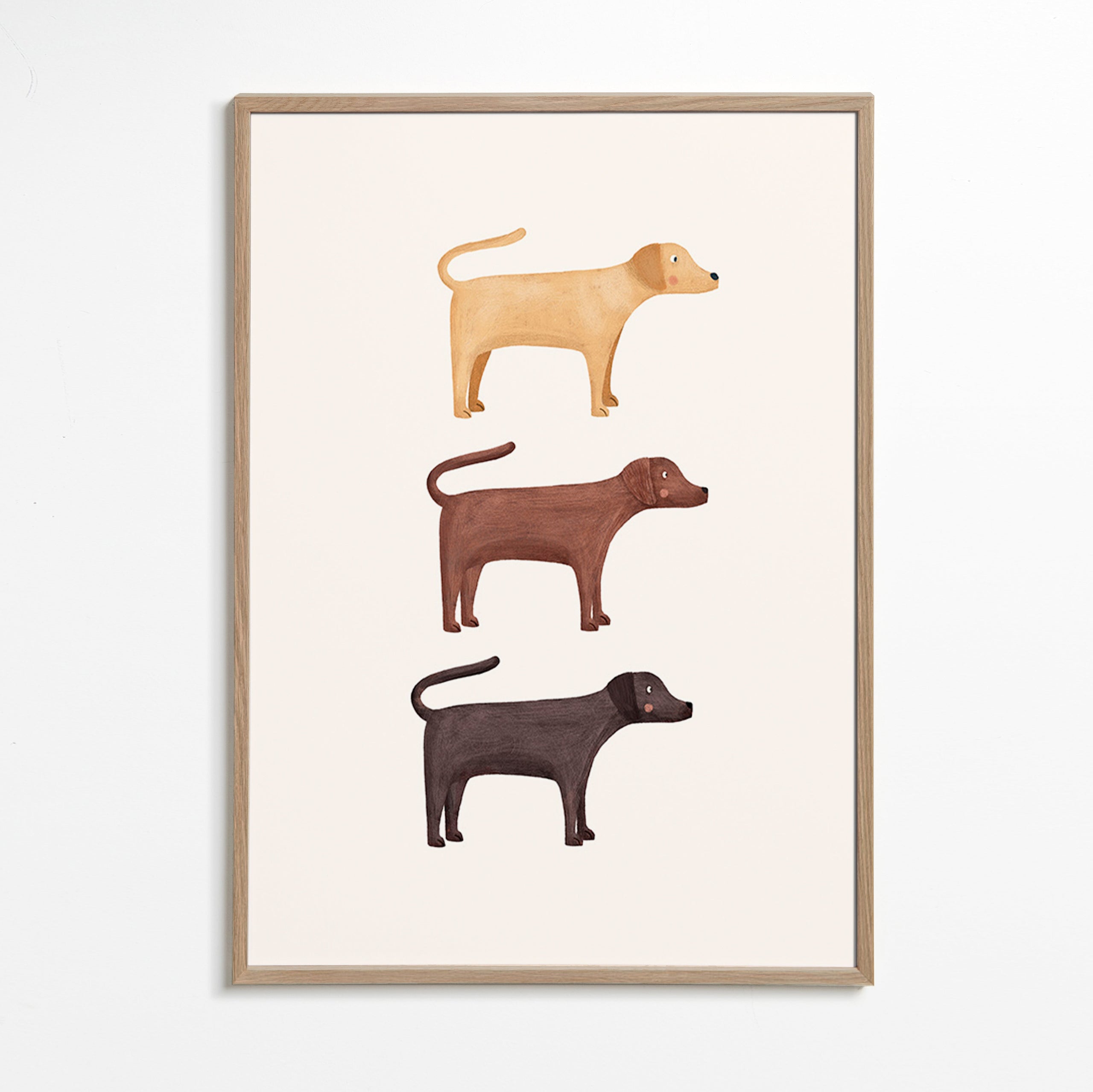 Kunstwerk drei Labradoren minimal