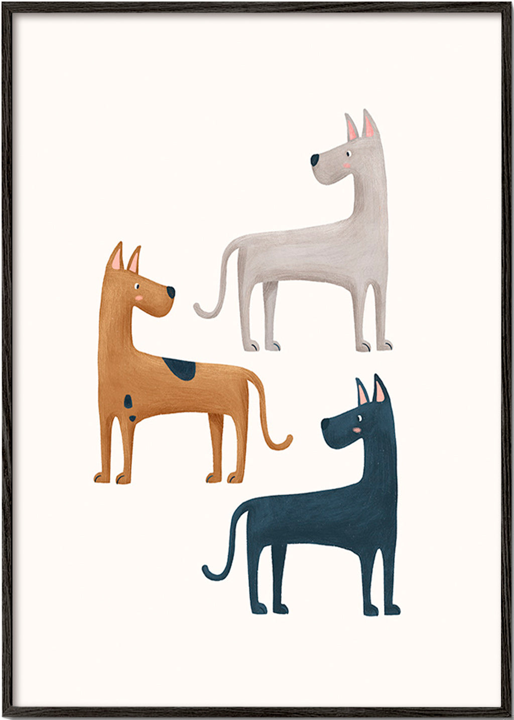 Kunstwerk mit drei Hunden