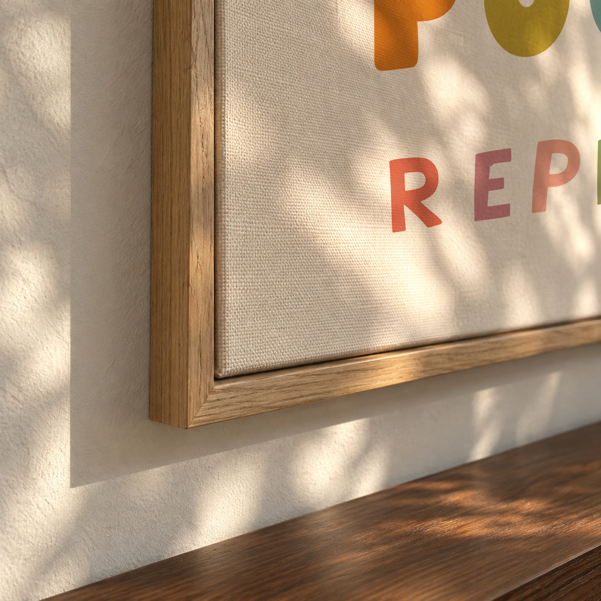 Eat sleep poop repeat quote - Framed canvas detail