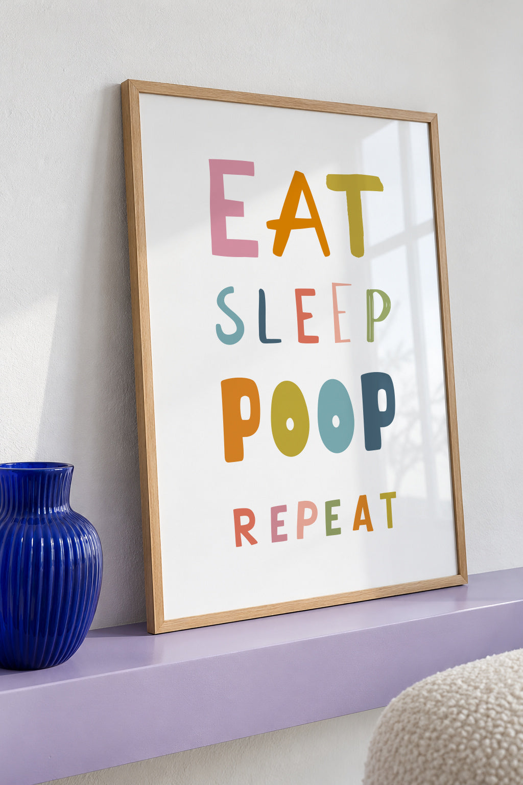 Eat sleep poop repeat quote - Framed poster detail