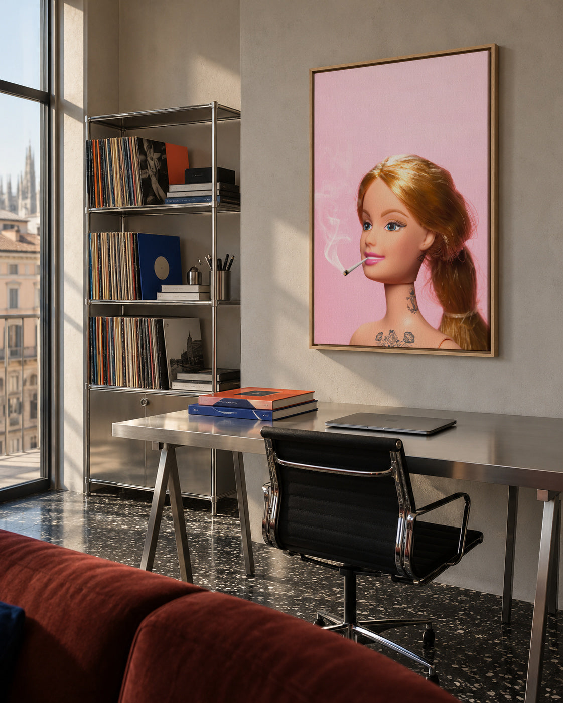Doll Grown Up - Framed canvas in an interior