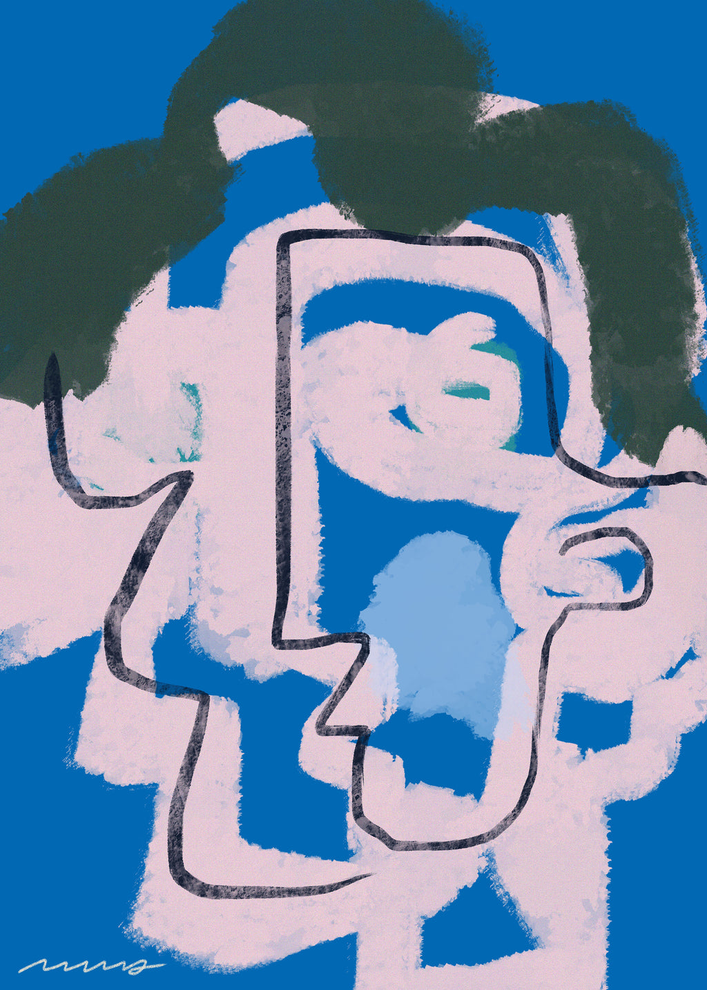 Corrupted portrait 02 - Unframed art print