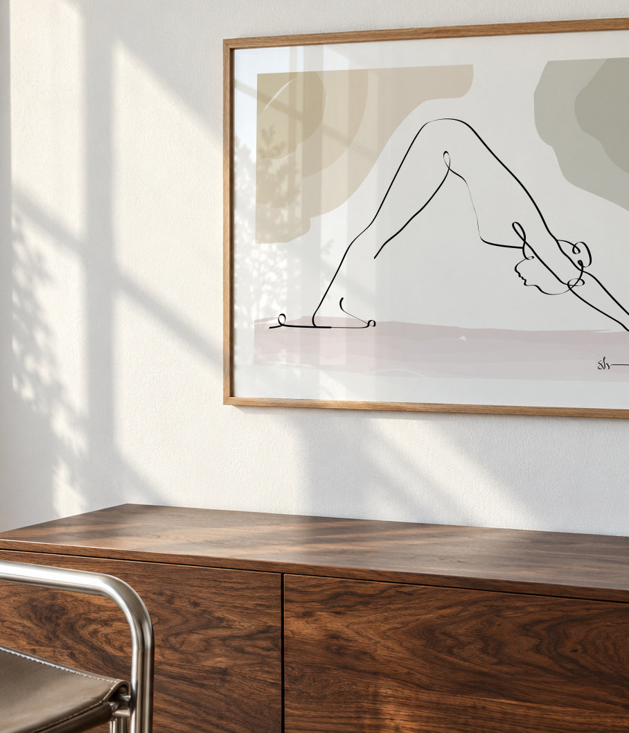 Downward-Facing Dog - Adho Mukha Svanasana - Framed poster detail