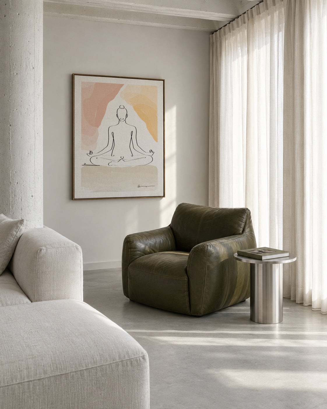 Meditation - Dhy?na - Framed canvas in an interior