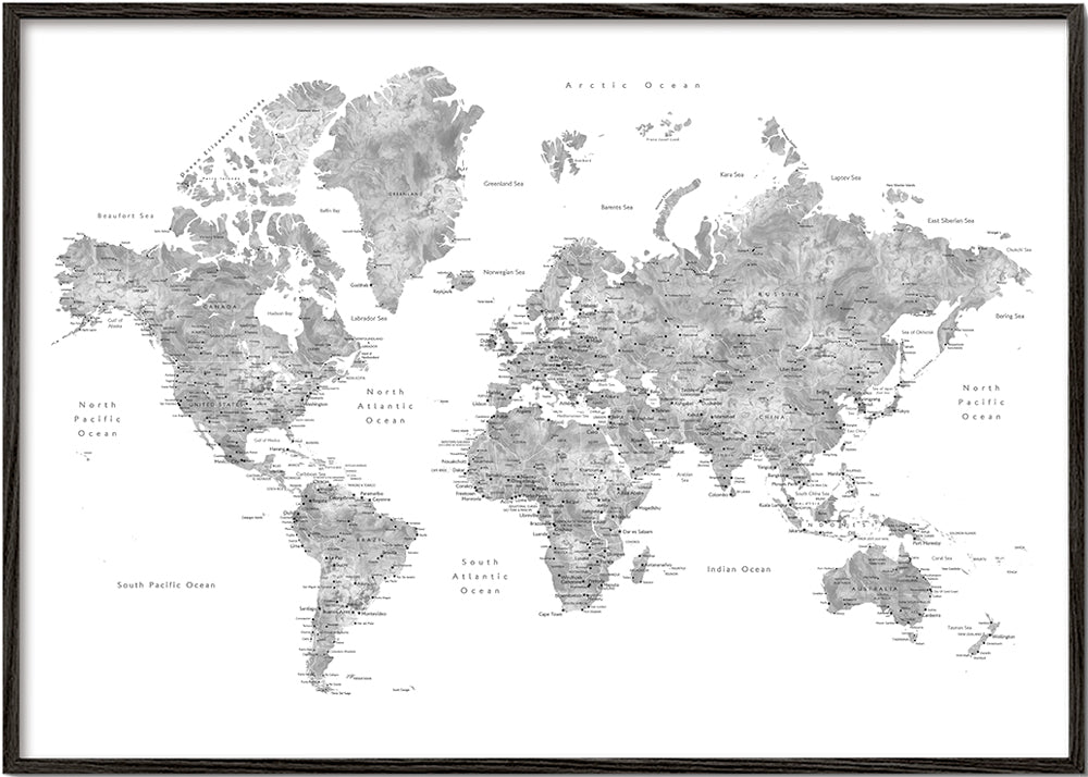 Jimmy detailed world map with cities