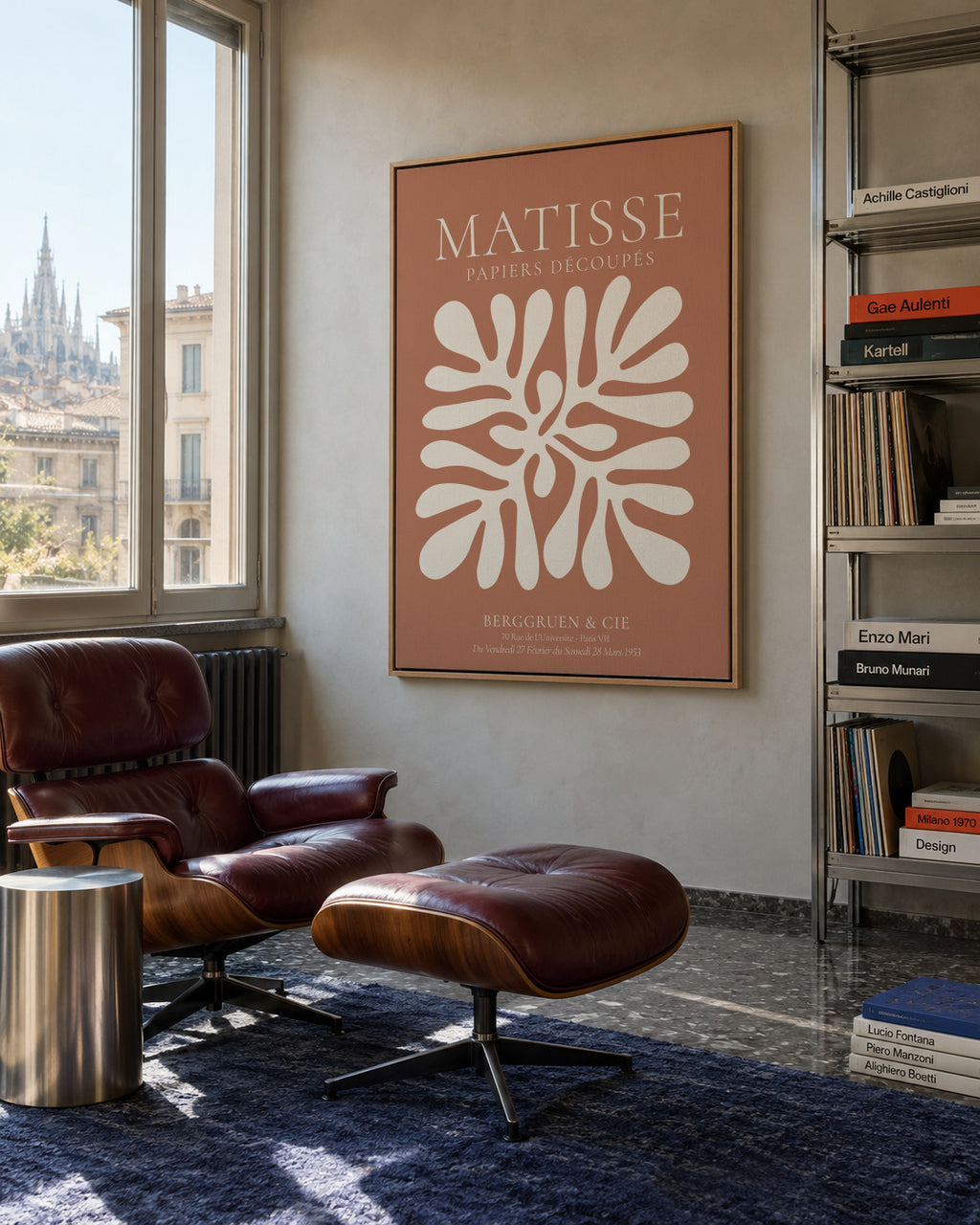 Henri Matisse papiers découpés VI - Framed canvas in an interior