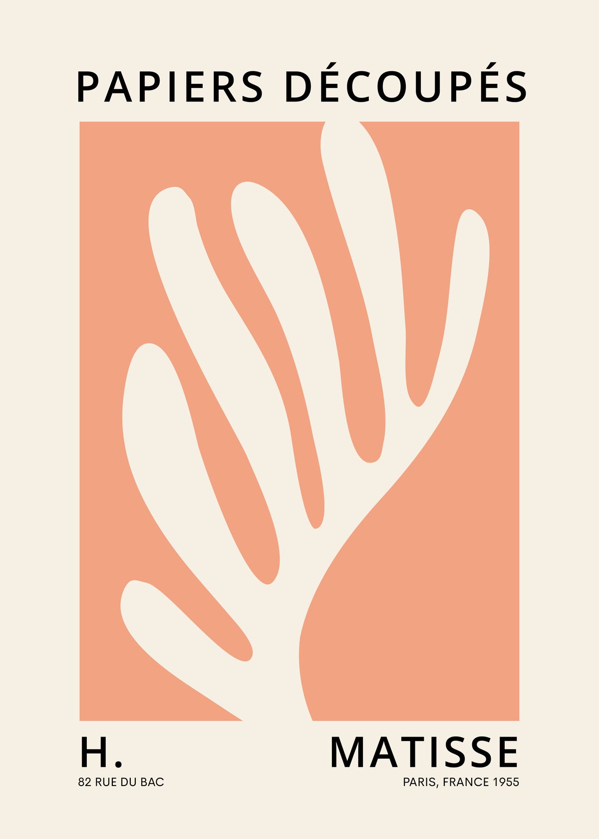 Henri Matisse ORANGE papiers découpés I - Unframed art print