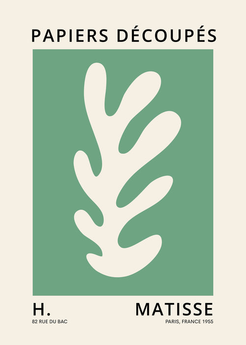 Henri Matisse GREEN papiers découpés I - Unframed art print