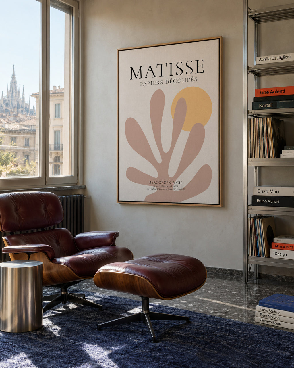 Henri Matisse papiers découpés XXI - Framed canvas in an interior