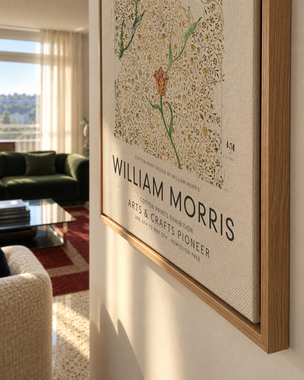 William Morris pattern II - Framed canvas detail