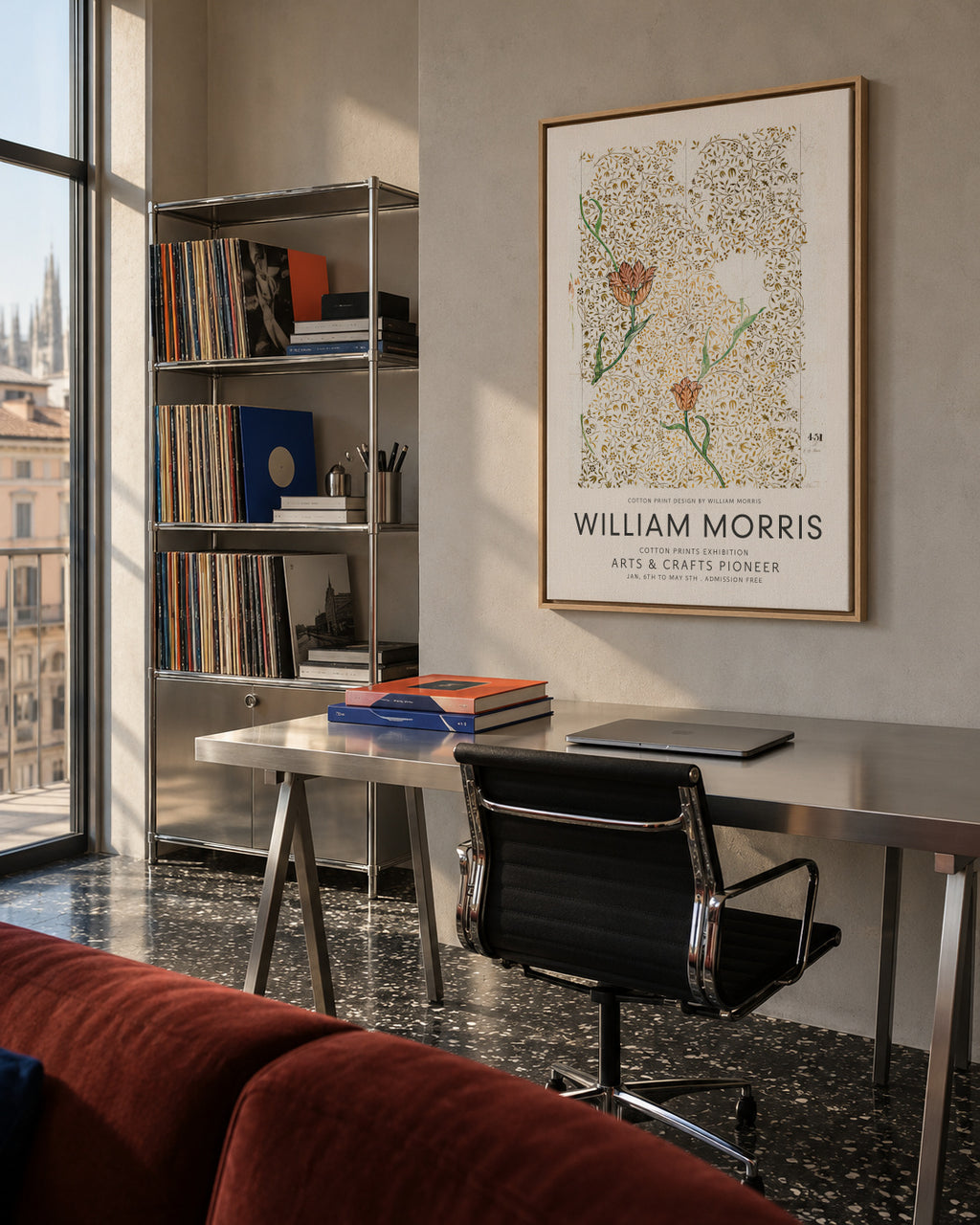 William Morris pattern II - Framed canvas in an interior