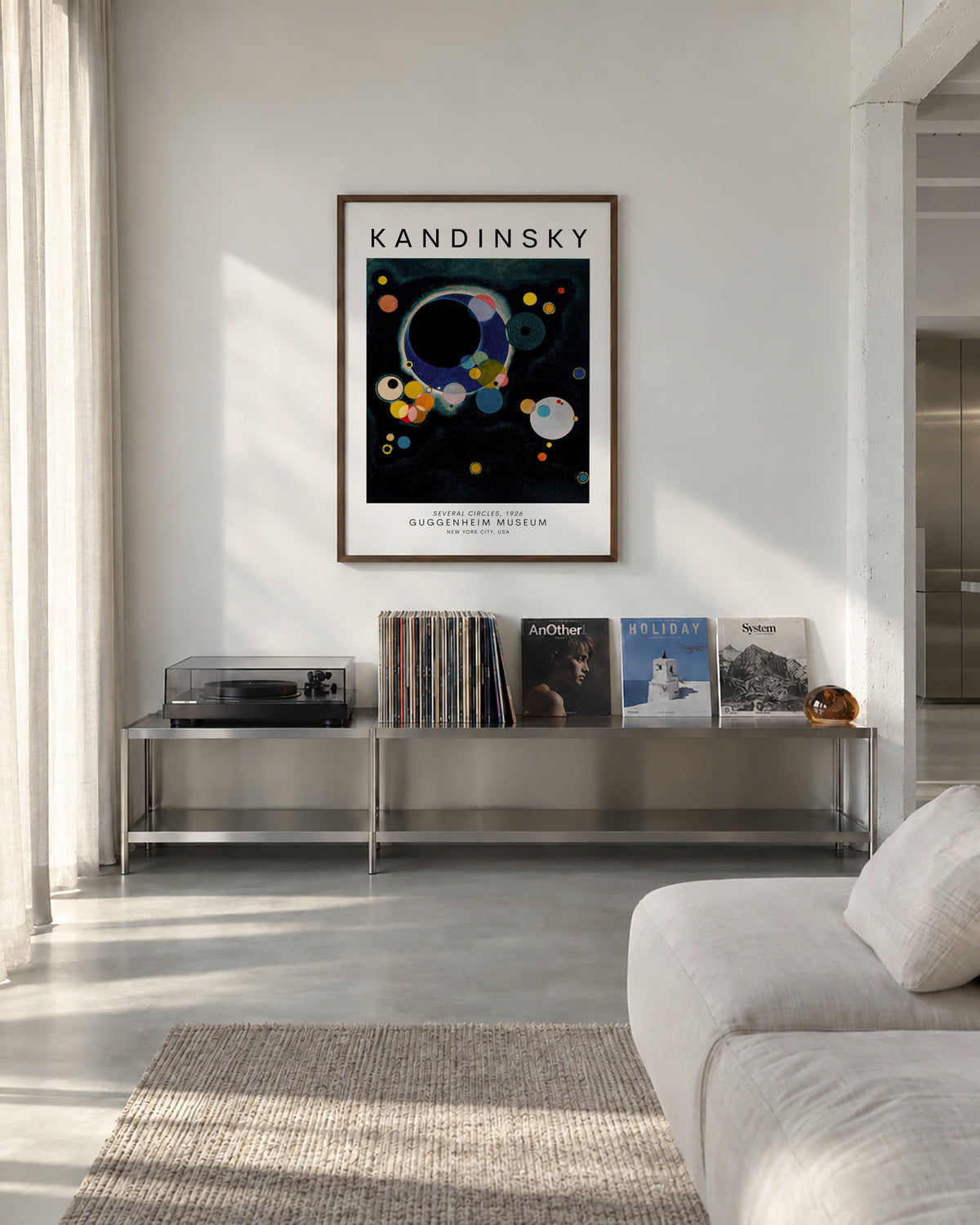 Wassily Kandinsky SEVERAL CIRCLES, 1926 - Framed poster in an interior