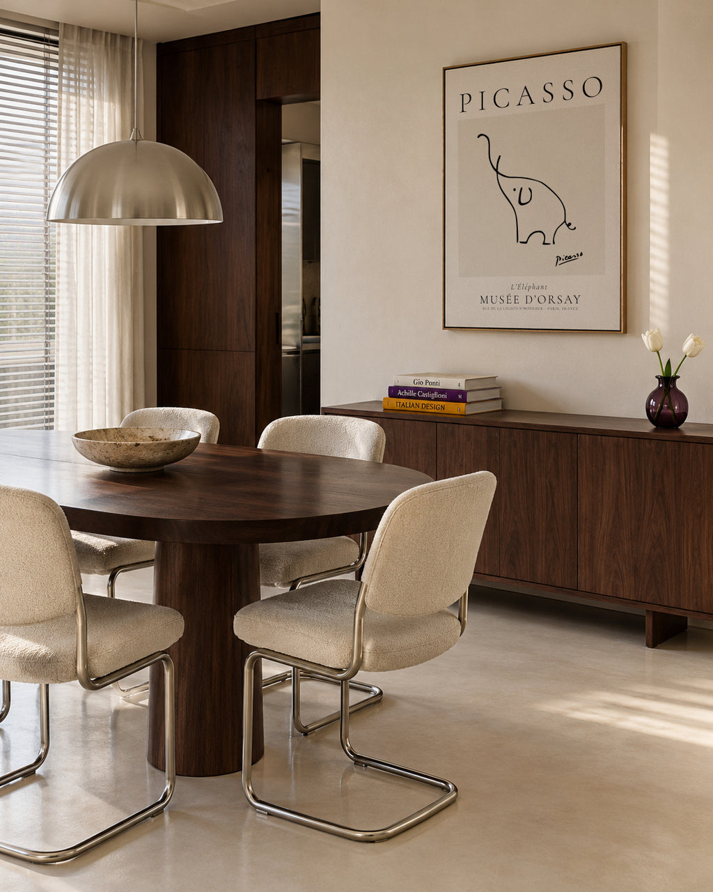 Pablo Picasso Animals Drawings the elephant - Framed canvas in an interior